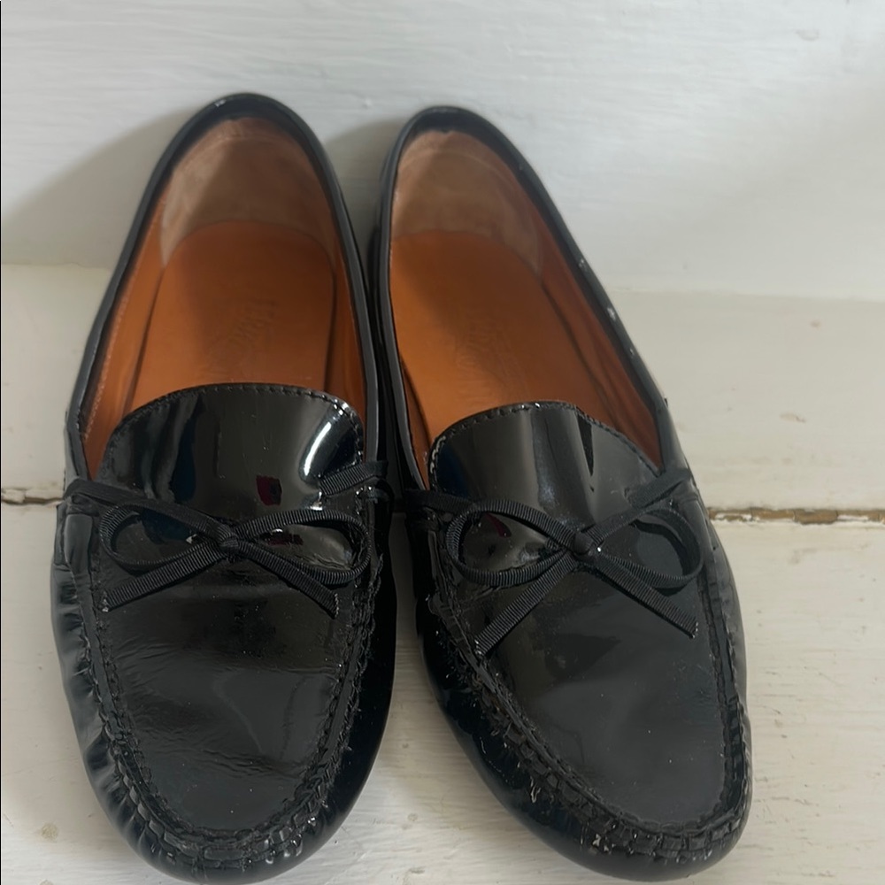 Salvatore Ferragamo Black Patent Leather Loafers